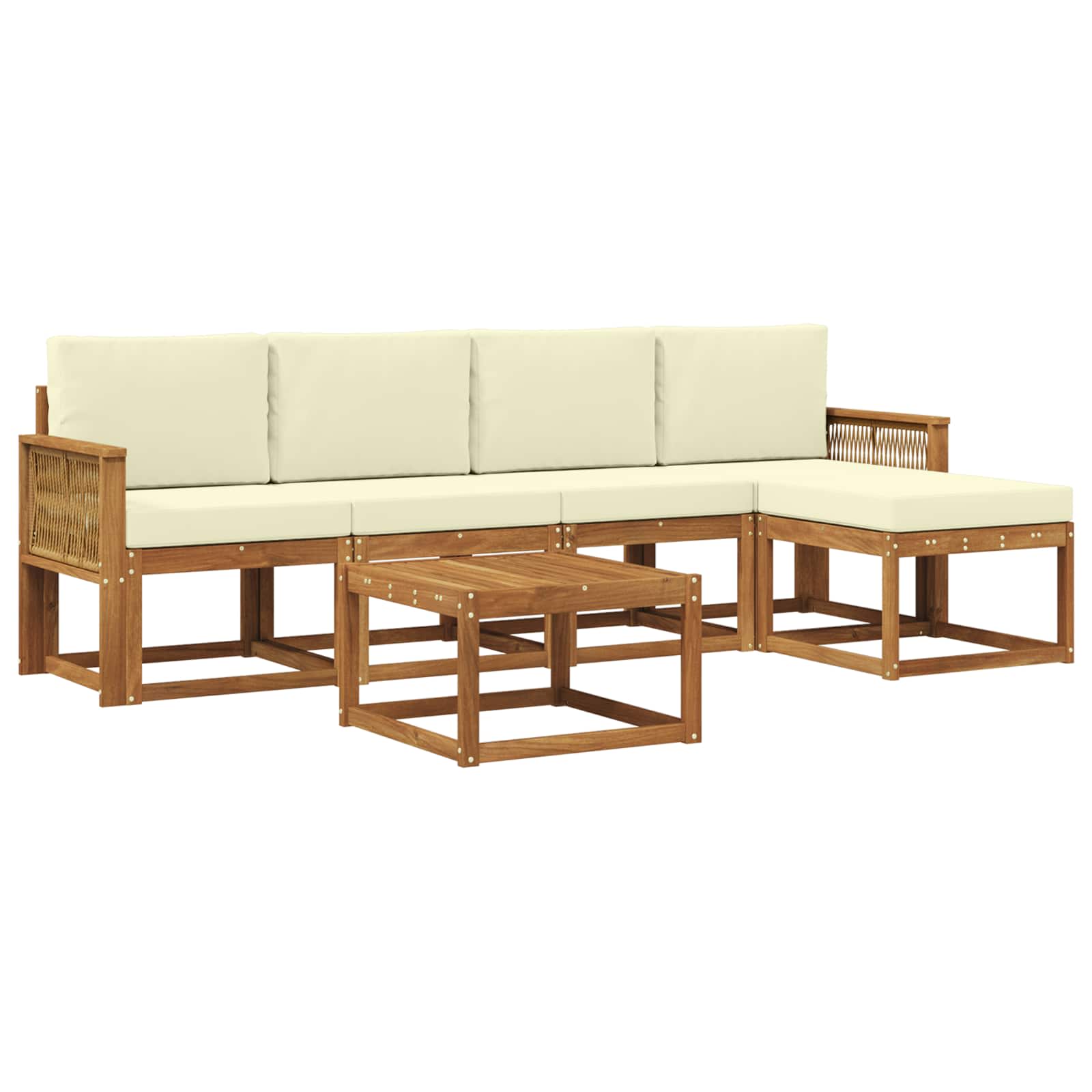 Set vanjskih sofa 6 pcs Prirodna i krem Poliester