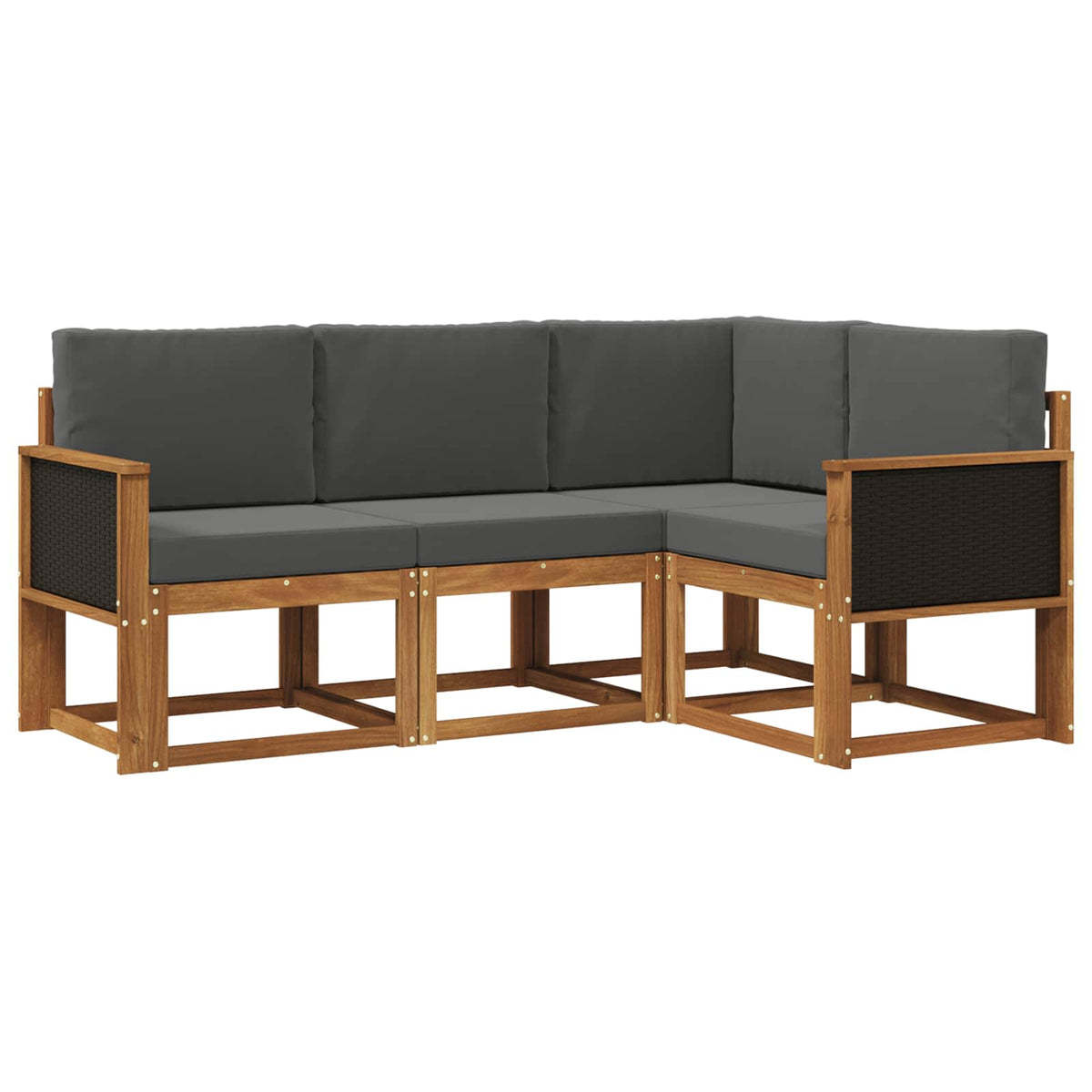 Set vanjskih sofa 4 pcs Prirodna i antracit Poliester