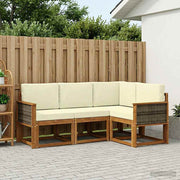 Set vanjskih sofa 4 pcs Prirodna i krem Poliester