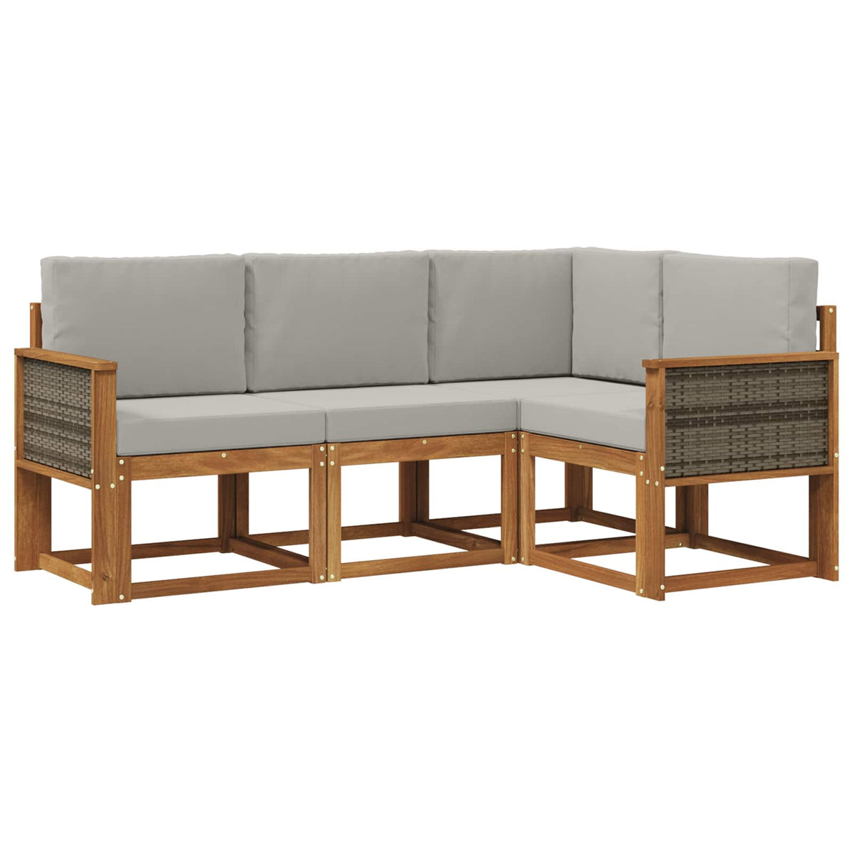 Set vanjskih sofa 4 pcs Prirodna i svjetlosiva Poliester