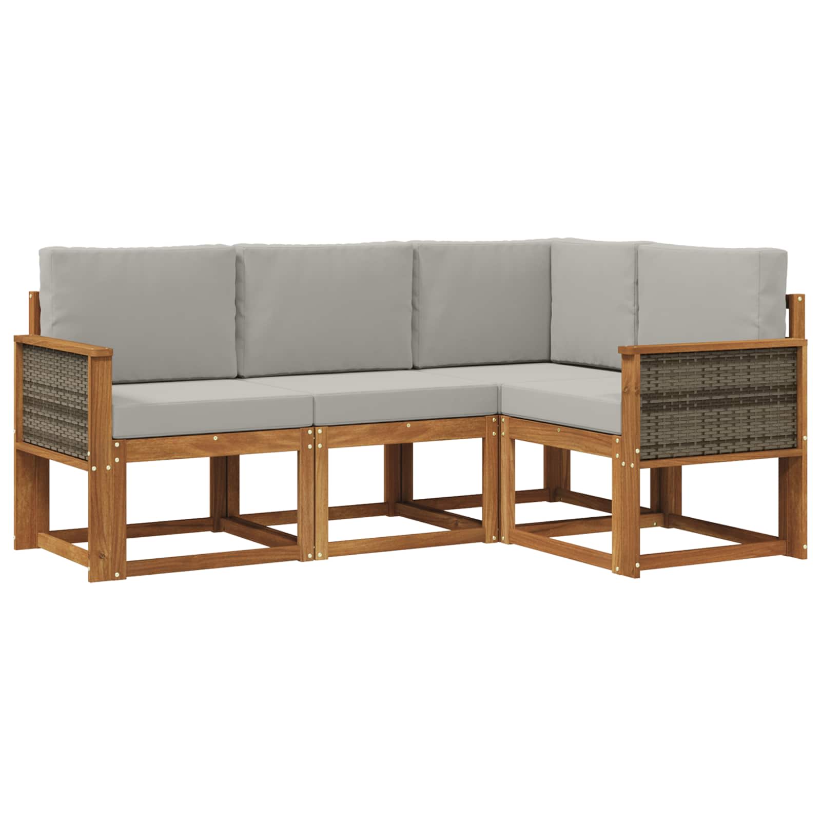 Set vanjskih sofa 4 pcs Prirodna i svjetlosiva Poliester