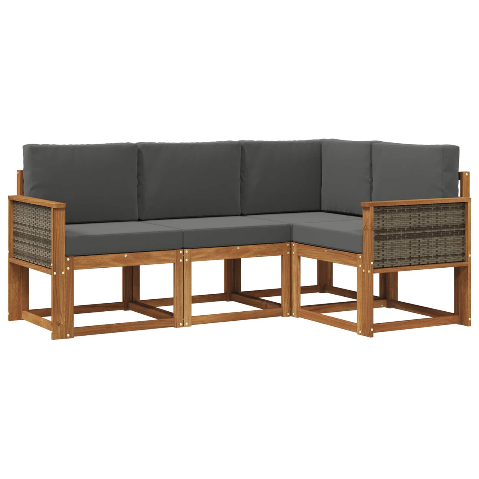 Set vanjskih sofa 4 pcs Prirodna i antracit Poliester