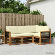 Set vanjskih sofa 4 pcs Prirodna i krem Poliester