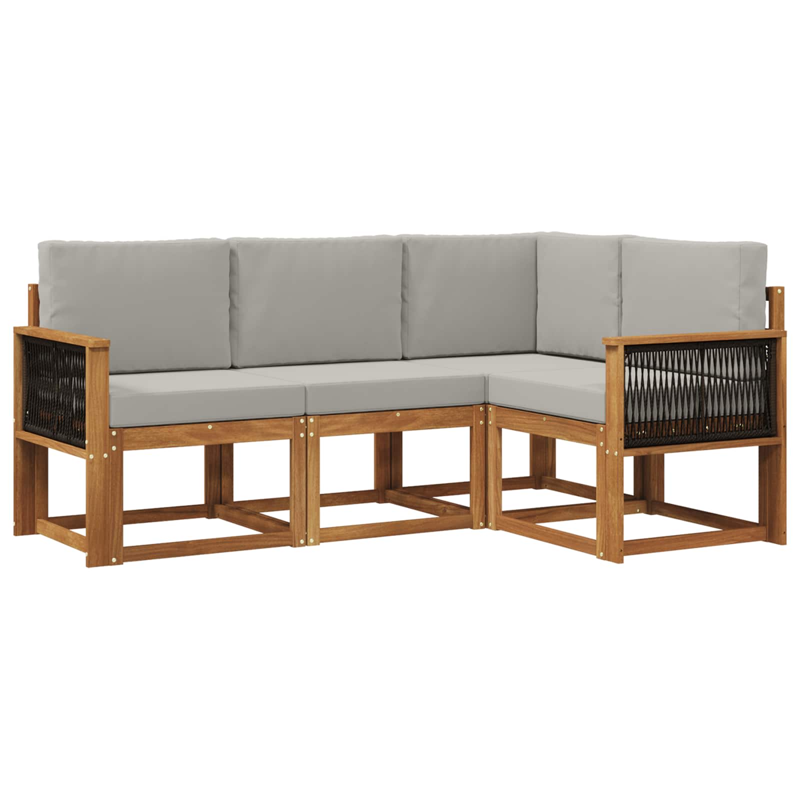 Set vanjskih sofa 4 pcs Prirodna i svjetlosiva Poliester