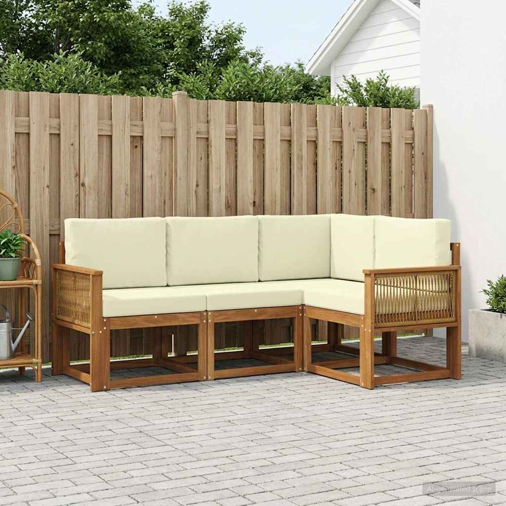 Set vanjskih sofa 4 pcs Prirodna i krem Poliester