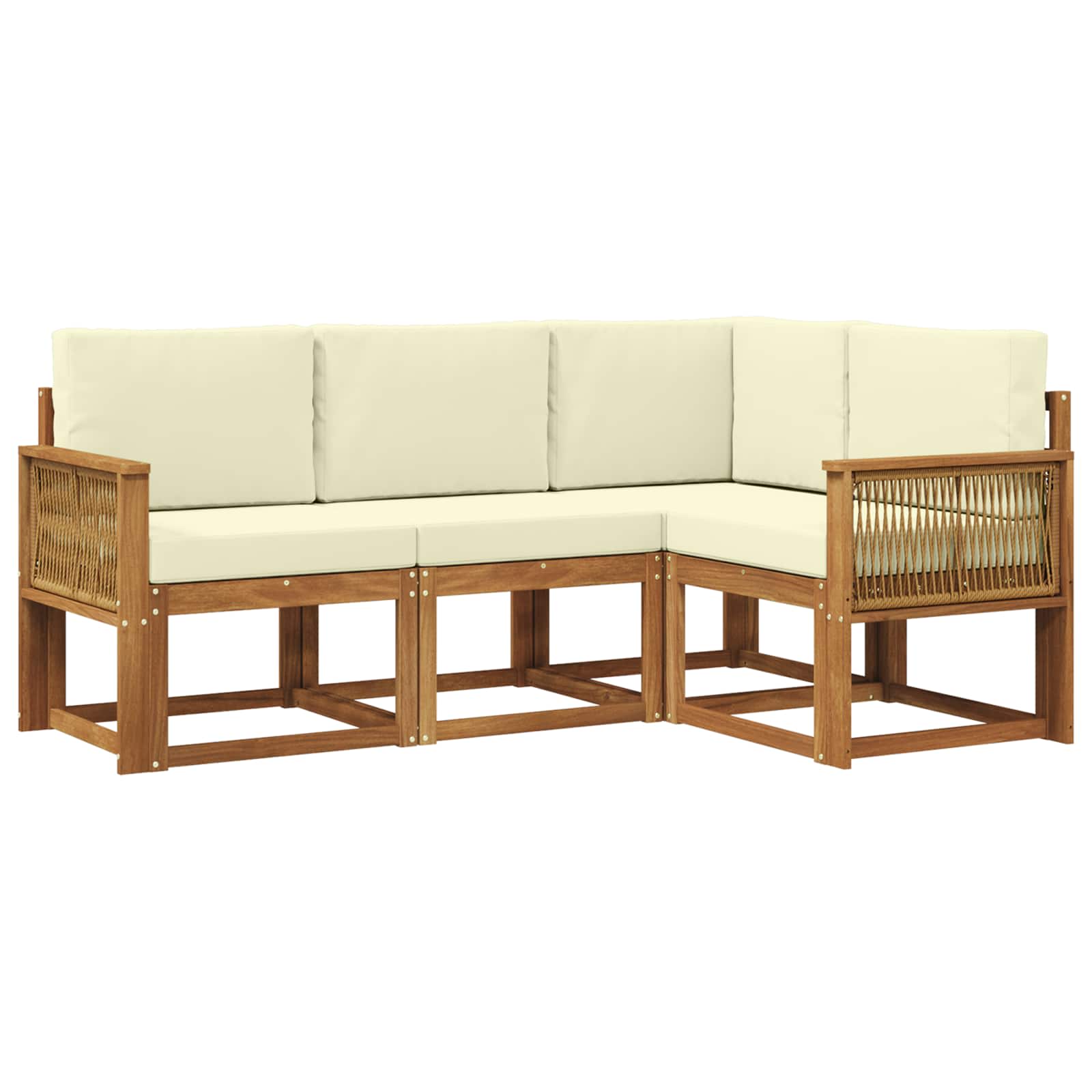 Set vanjskih sofa 4 pcs Prirodna i krem Poliester