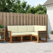 Set vanjskih sofa 5 kom. Prirodna i krem Poliester