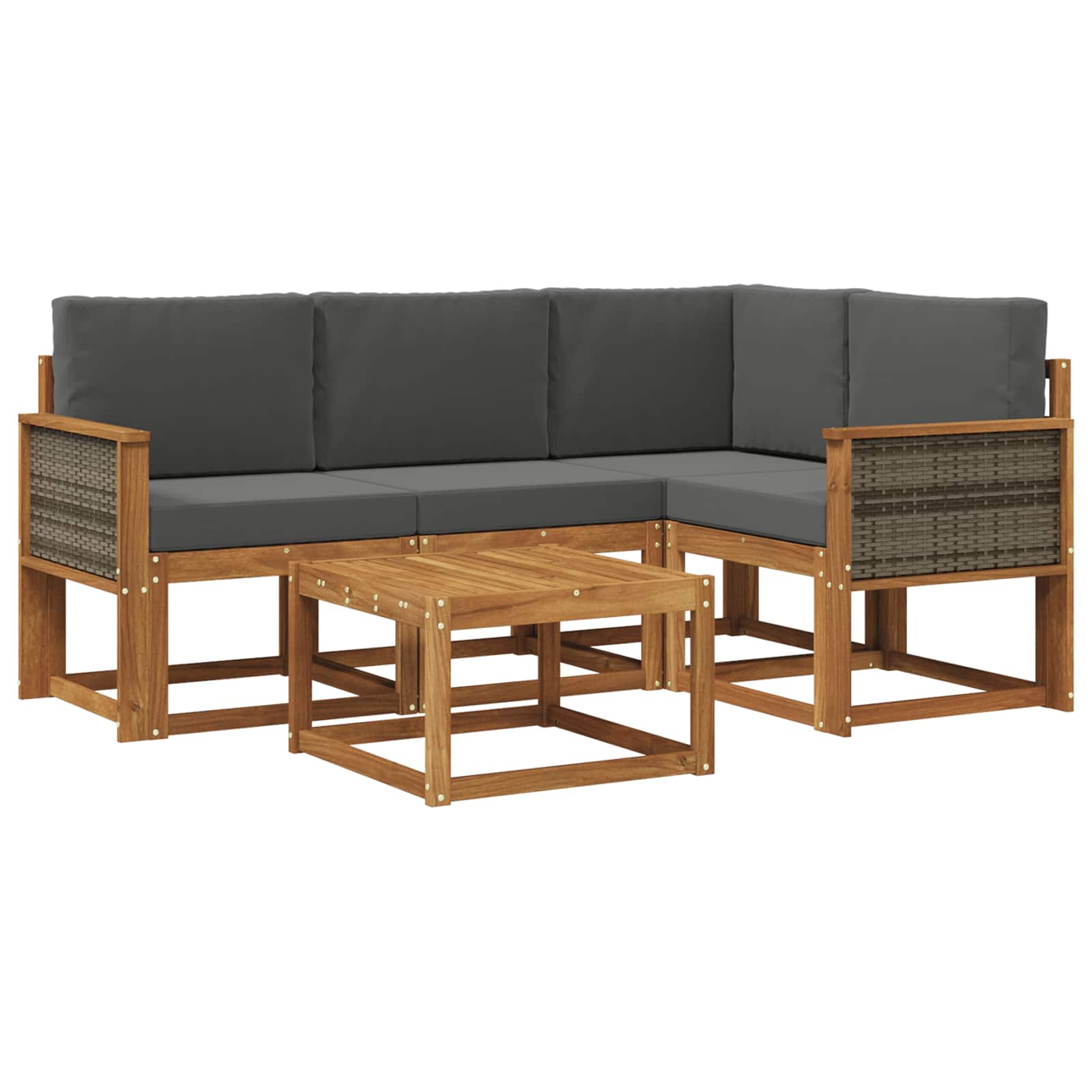 Set vanjskih sofa 5 pcs Prirodna i antracit Poliester