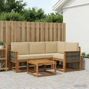 Set vanjskih sofa 5 kom. Prirodna i bež Poliester
