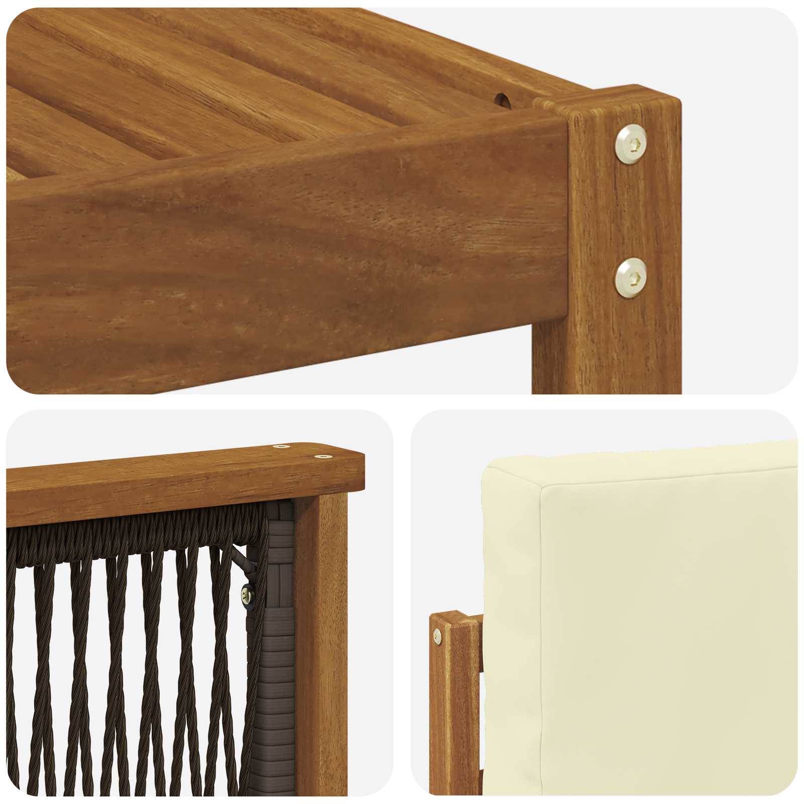 Set vanjskih sofa s jastukom 5 pcs Prirodna i krem Poliester