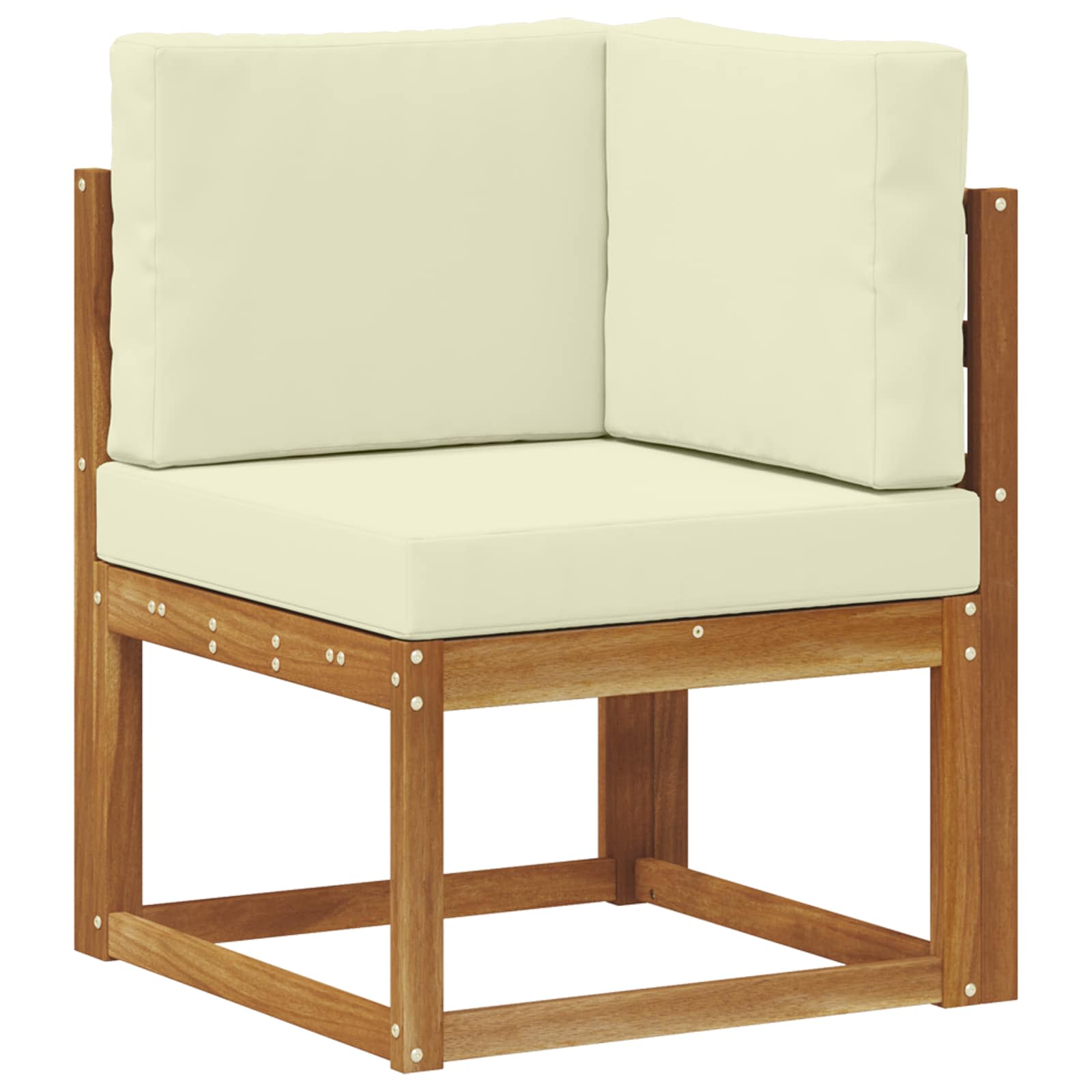 Set vanjskih sofa s jastukom 5 pcs Prirodna i krem Poliester