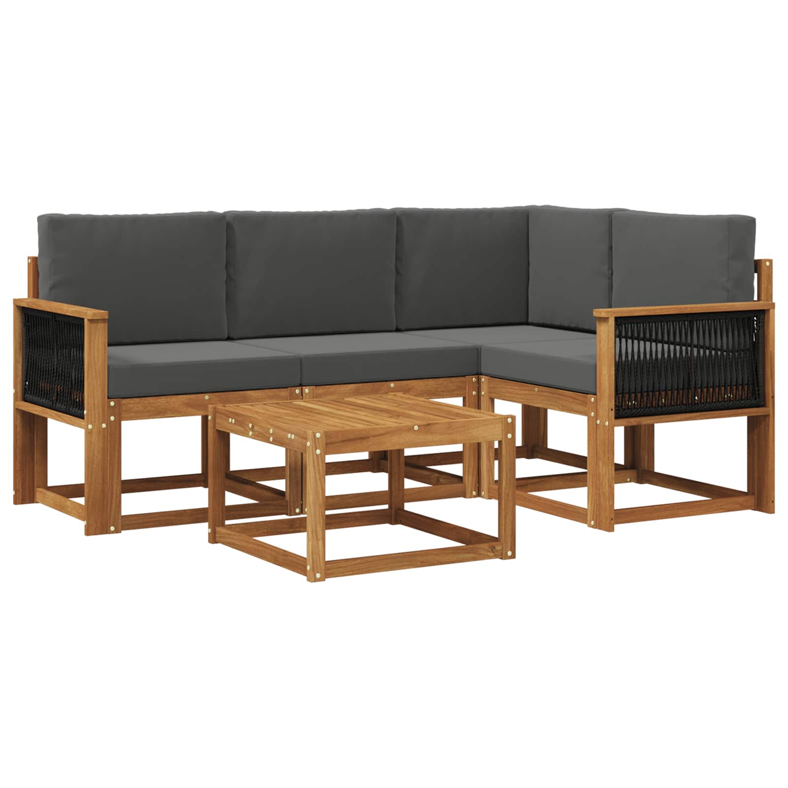 Set vanjskih sofa 5 pcs Prirodna i antracit Poliester