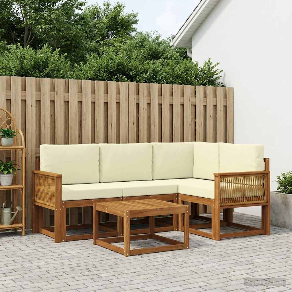 Set vanjskih sofa 5 pcs Prirodna i krem Poliester