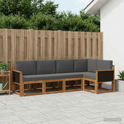 Set vanjskih sofa 5 kom. Prirodna i antracit Poliester Smeđa 243 x 124,5 x 73 cm