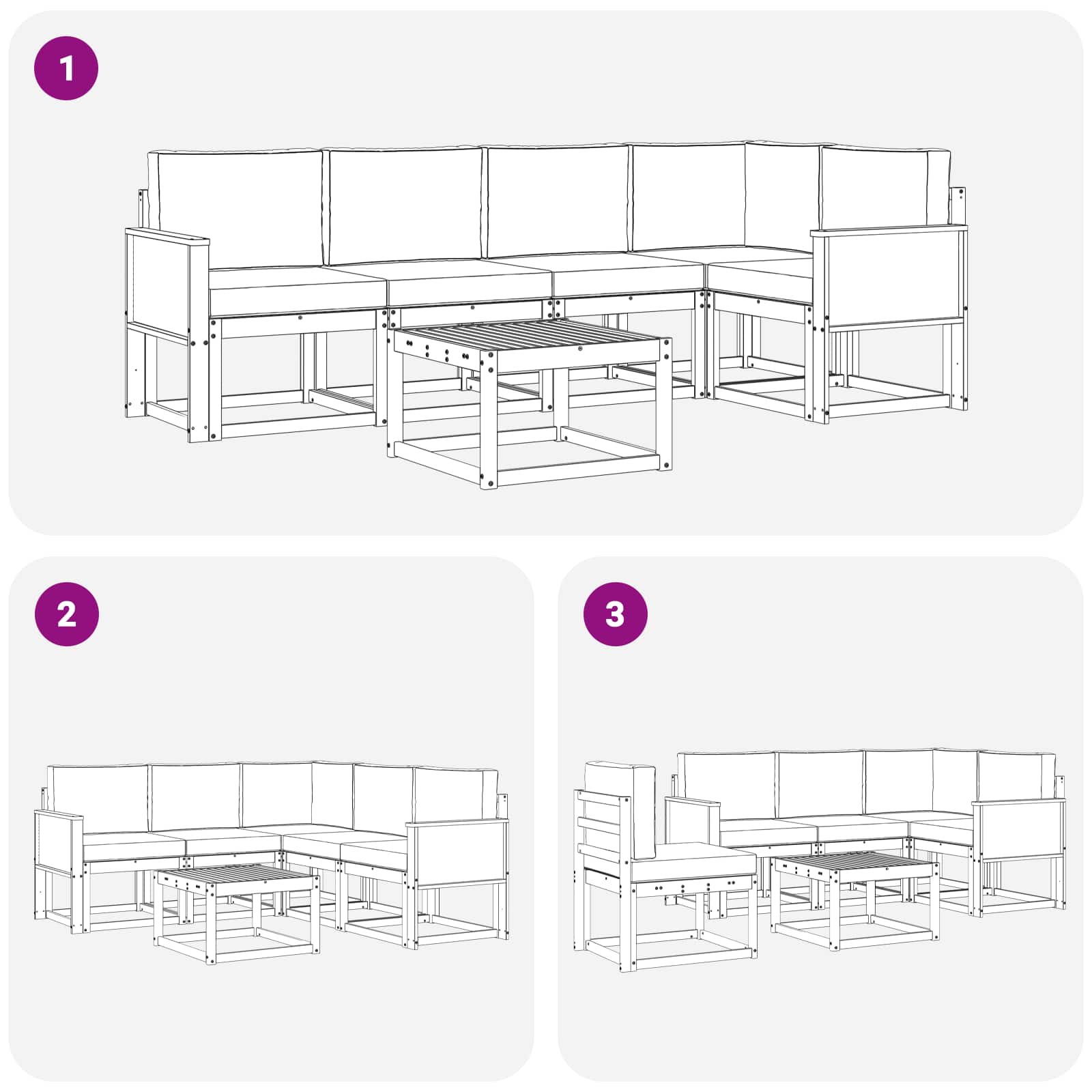 Set vanjskih sofa 6 pcs Prirodna i bež Čvrsto drvo akacije
