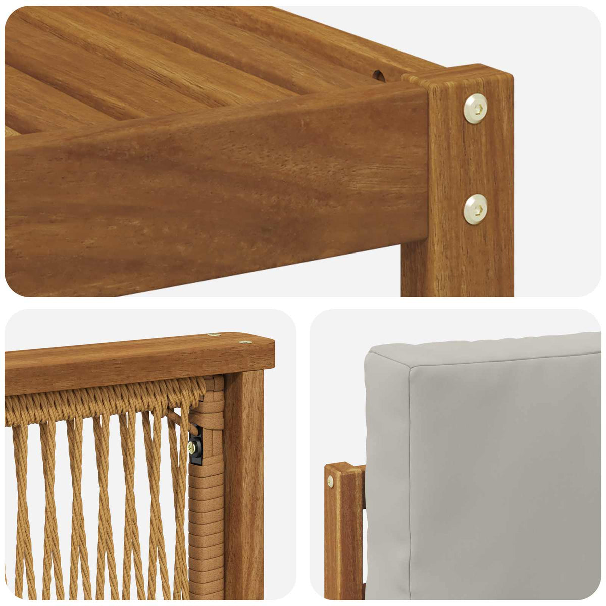 Set vanjskih sofa 6 kom. Prirodna i svjetlosiva