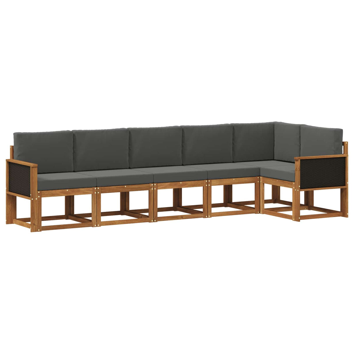 Set vanjskih sofa 6 kom. Prirodna i antracit Poliester