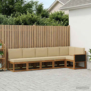 Set vanjskih sofa 6 kom. Prirodna i bež Poliester