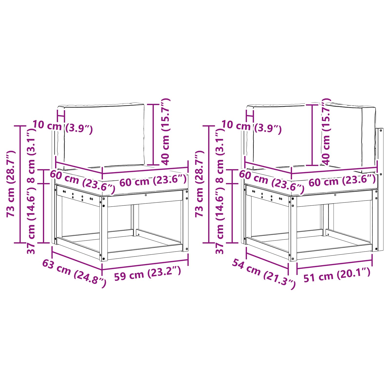 Set vanjskih sofa s jastukom 6 pcs Prirodna i krem Poliester