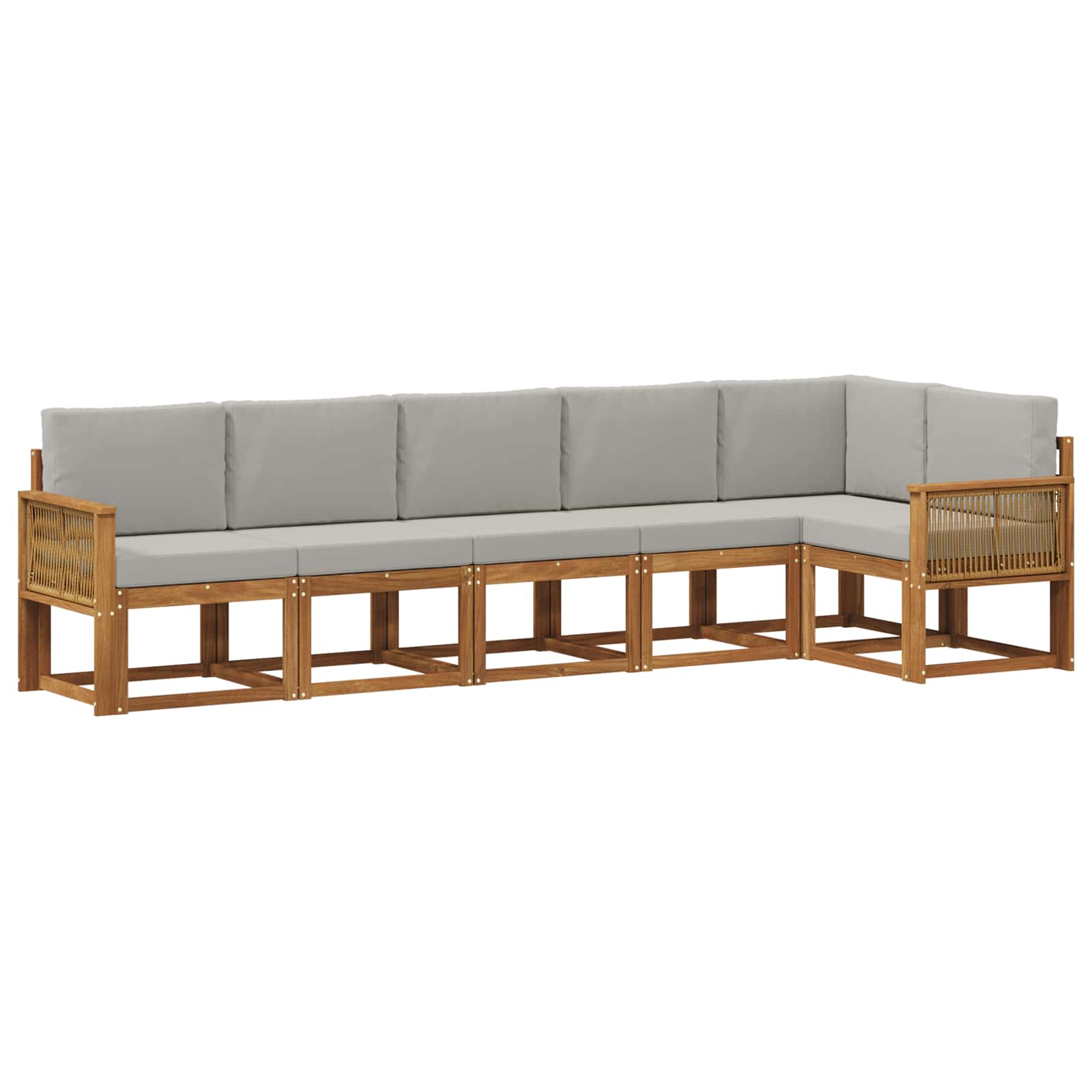 Set vanjskih sofa 6 kom. Prirodna i svjetlosiva Poliester