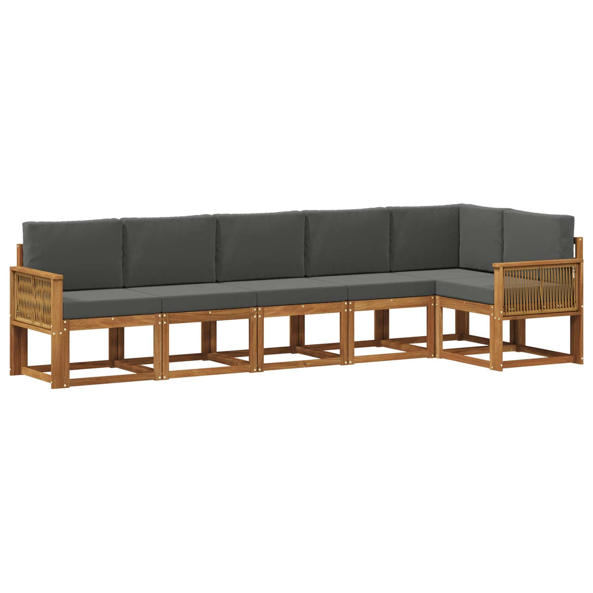 Set vanjskih sofa 6 kom. Prirodna i antracit Poliester