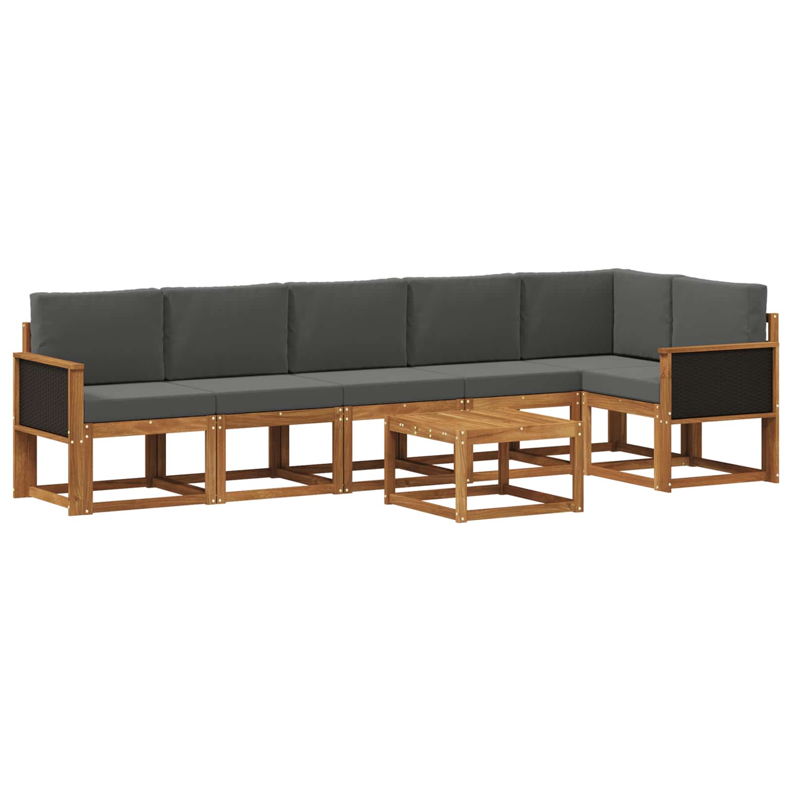 Set vanjskih sofa 7 pcs Prirodna i antracit Poliester