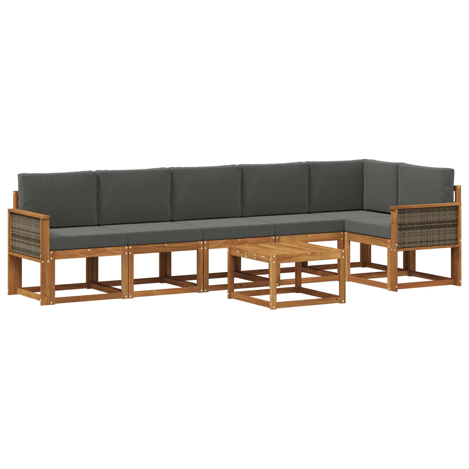 Set vanjskih sofa 7 pcs Prirodna i antracit Poliester