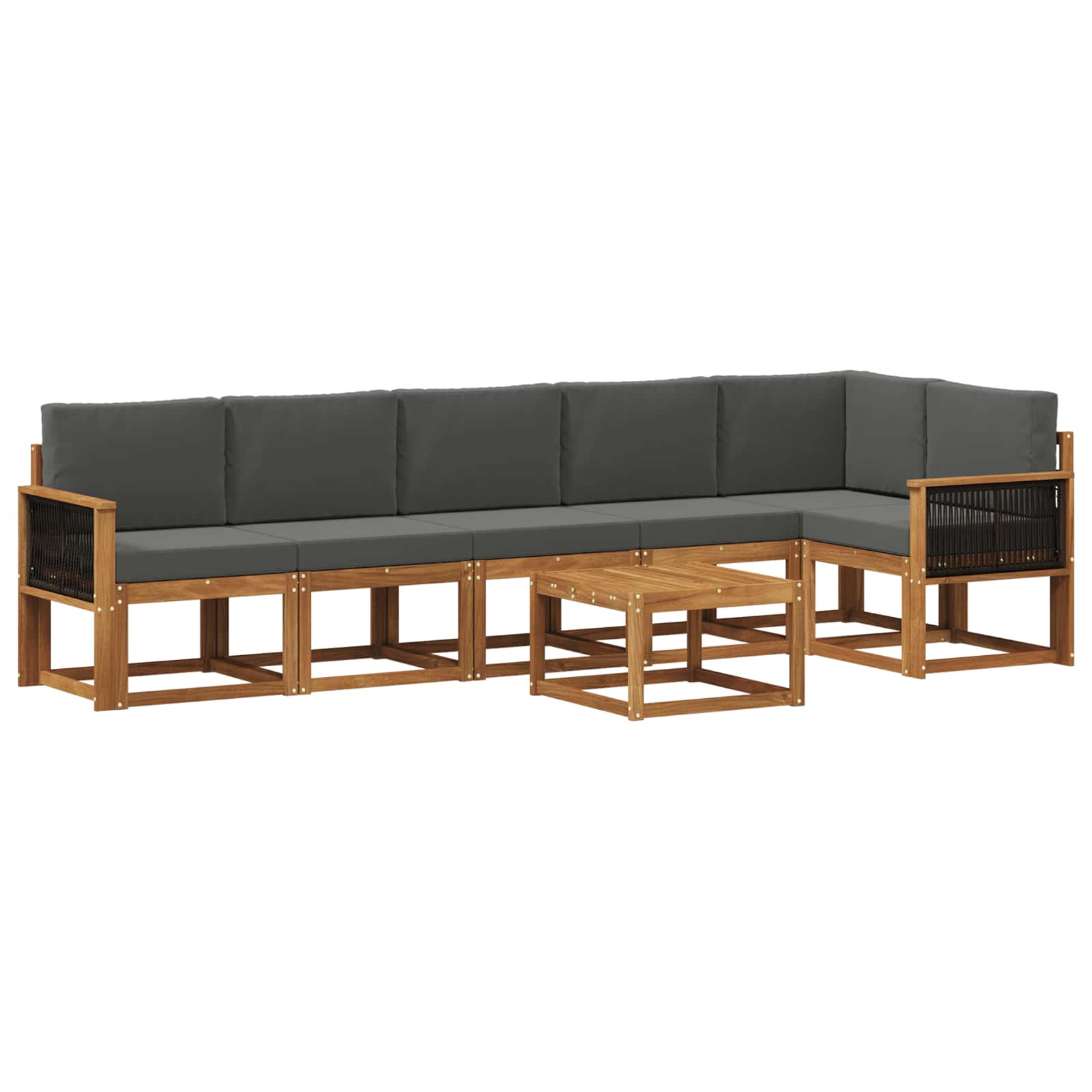 Set vanjskih sofa 7 pcs Prirodna i antracit Poliester
