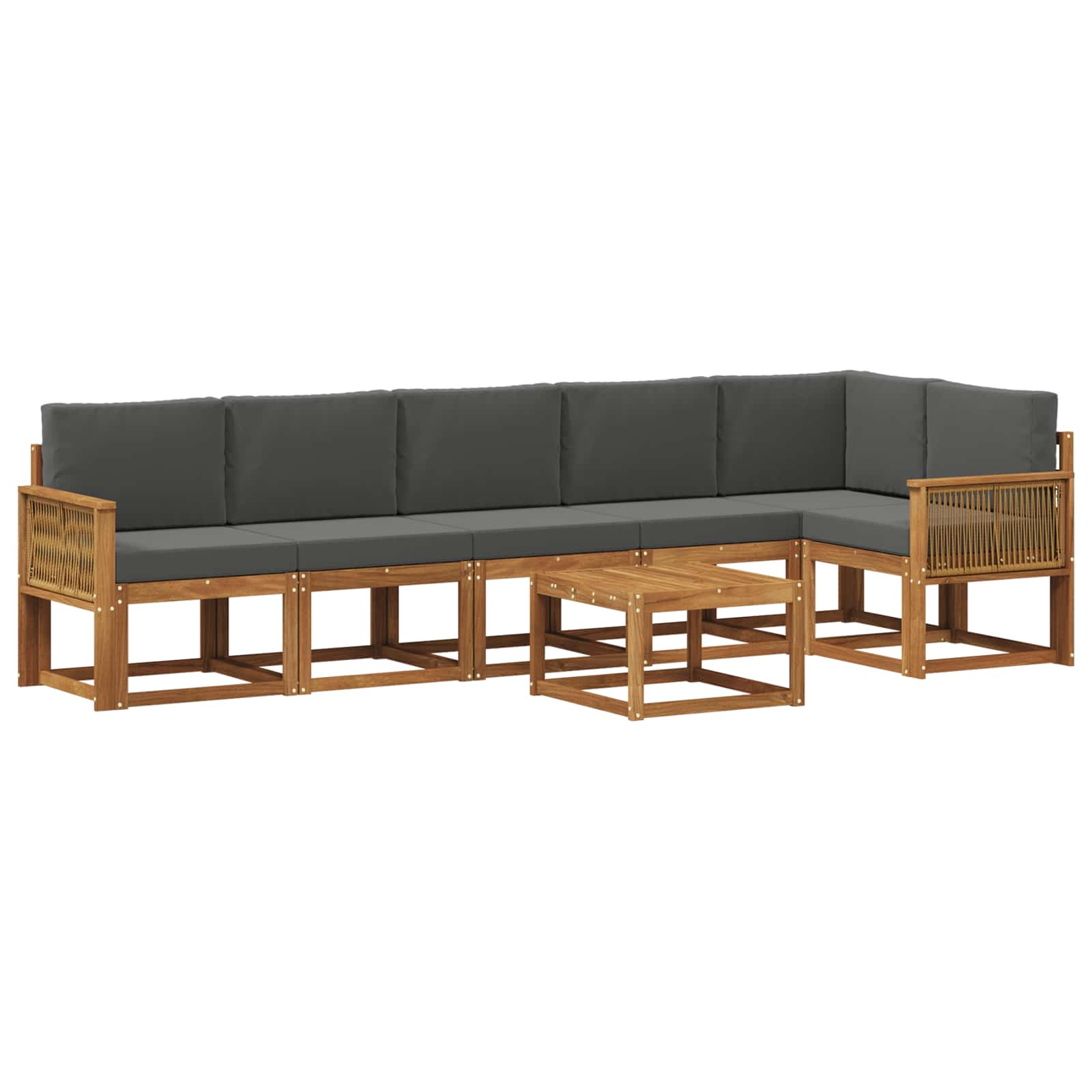 Set vanjskih sofa 7 pcs Prirodna i antracit Poliester