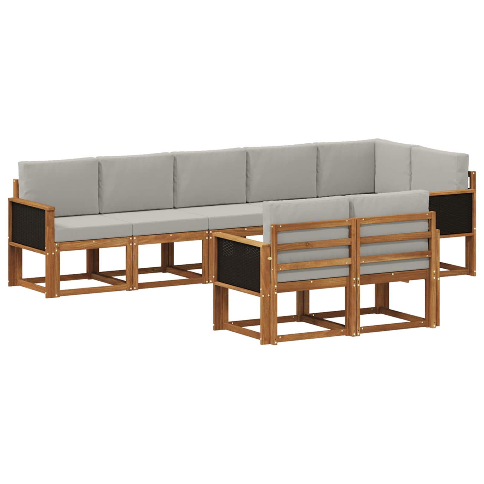 Set vanjskih sofa 8 pcs Prirodna i svjetlosiva Poliester