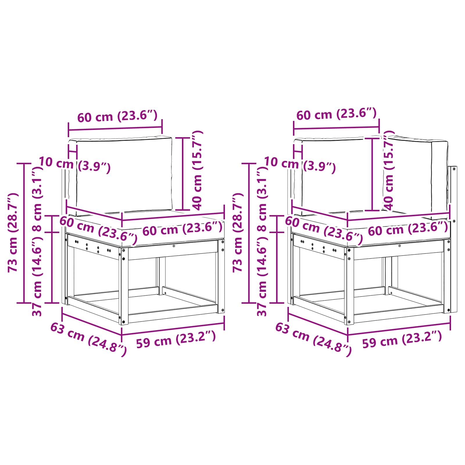 Set vanjskih sofa 8 pcs Prirodna i antracit Poliester