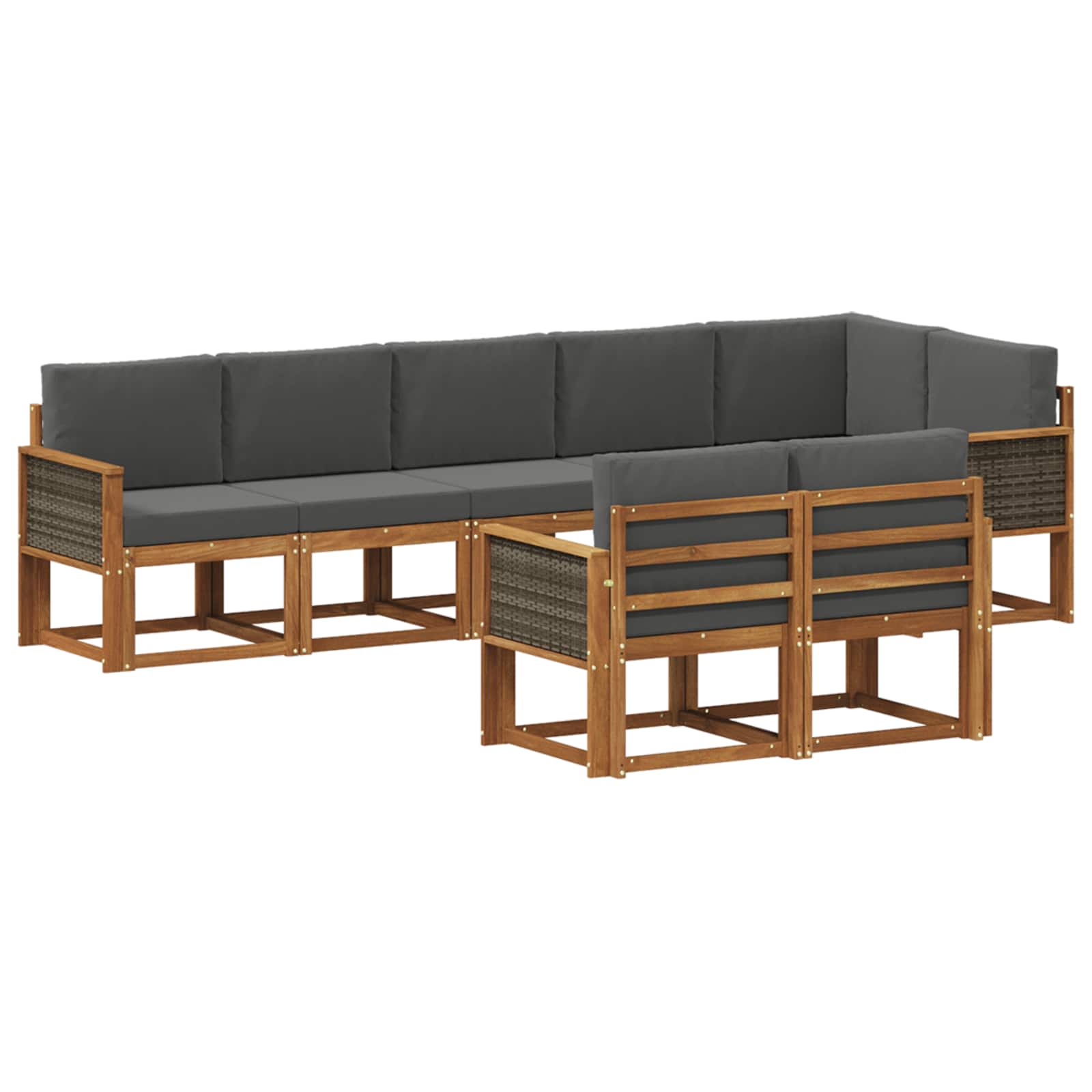Set vanjskih sofa 8 pcs Prirodna i antracit Poliester