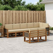 Set vanjskih sofa s jastukom 8 pcs Prirodna i bež Poliester