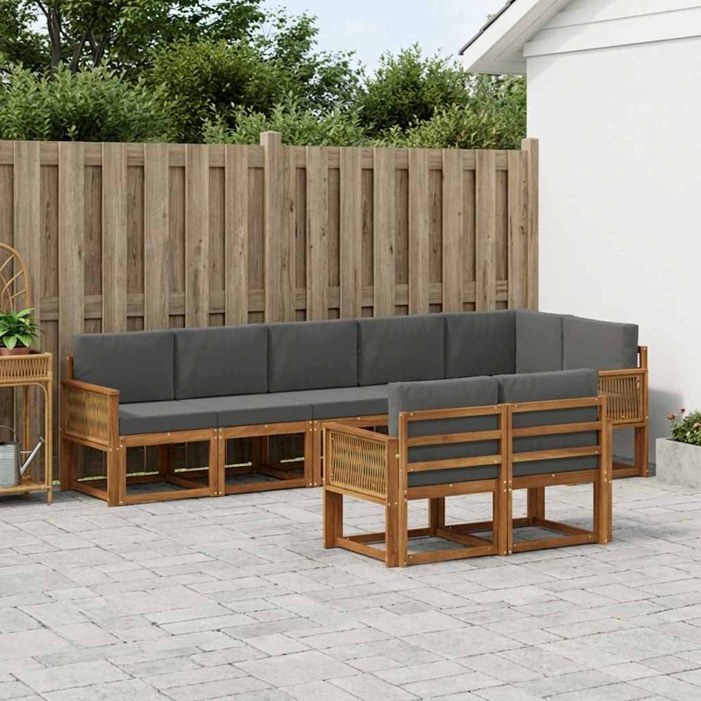 Set vanjskih sofa 8 pcs Prirodna i antracit Poliester