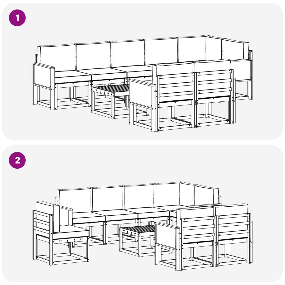 Set vanjskih sofa 9 kom. Prirodna i krem Poliester