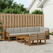 Set vanjskih sofa 9 kom. Prirodna i svjetlosiva Poliester
