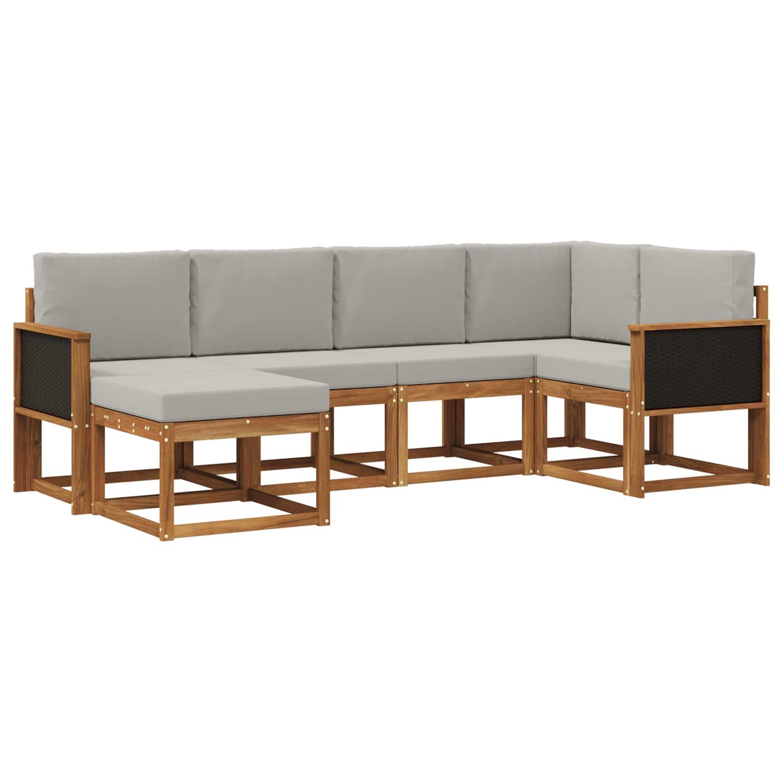 Set vanjskih sofa 6 pcs Prirodna i svjetlosiva