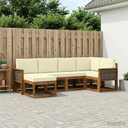 Set vanjskih sofa s jastukom 6 pcs Prirodna i krem Poliester