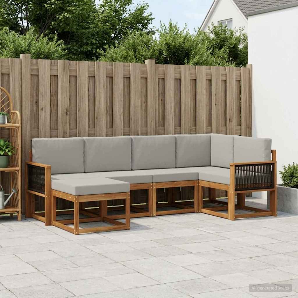 Set vanjskih sofa 6 pcs Prirodna i svjetlosiva