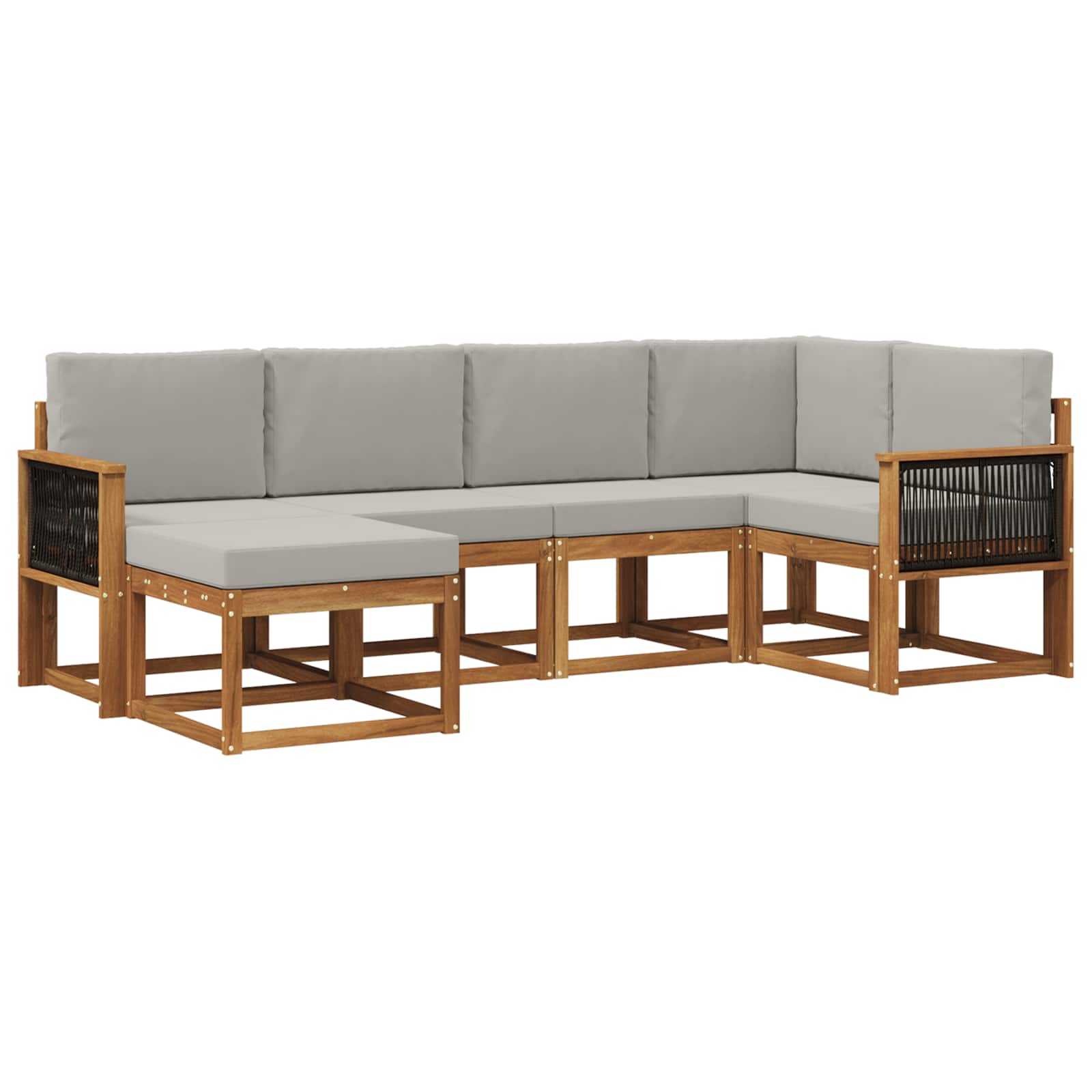 Set vanjskih sofa 6 pcs Prirodna i svjetlosiva