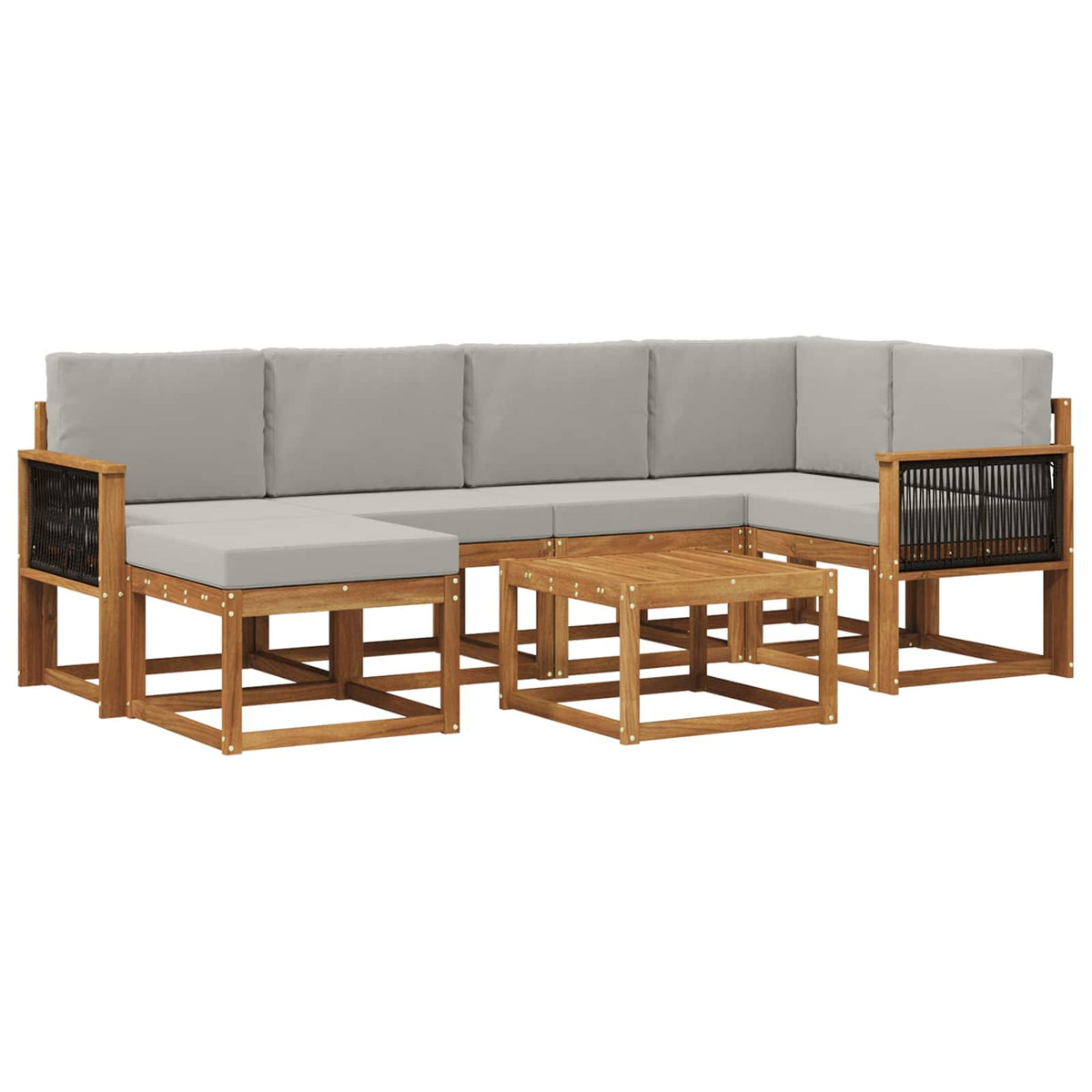 Set vanjskih sofa 7 kom. Prirodna i svjetlosiva