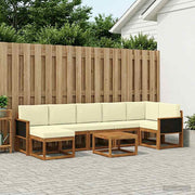 Set vanjskih sofa s jastukom 8 pcs Prirodna i krem Poliester