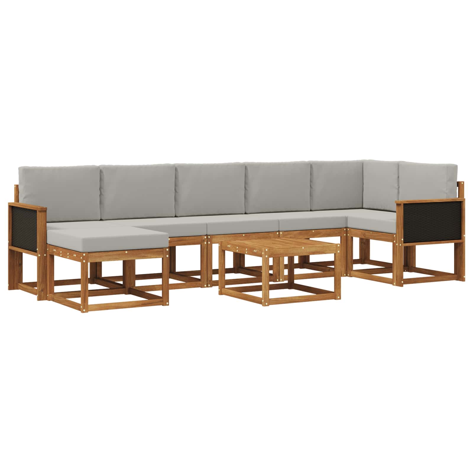 Set vanjskih sofa 8 pcs Prirodna i svjetlosiva Poliester