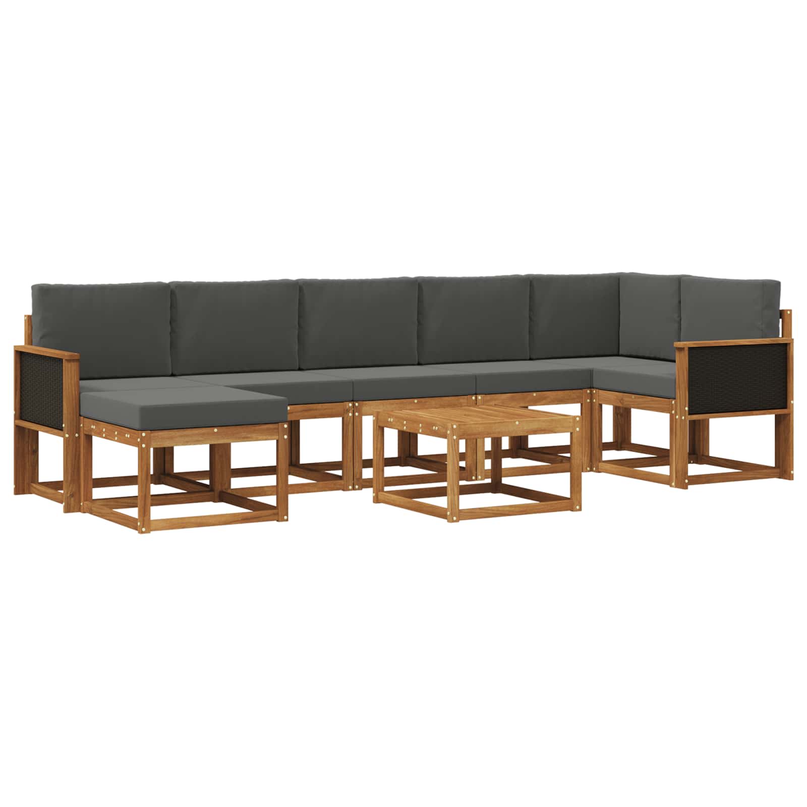 Set vanjskih sofa 8 pcs Prirodna i antracit Poliester