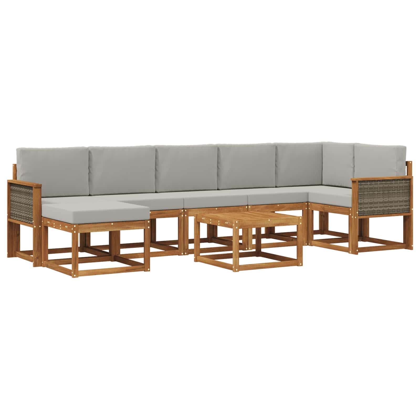 Set vanjskih sofa 8 pcs Prirodna i svjetlosiva Poliester