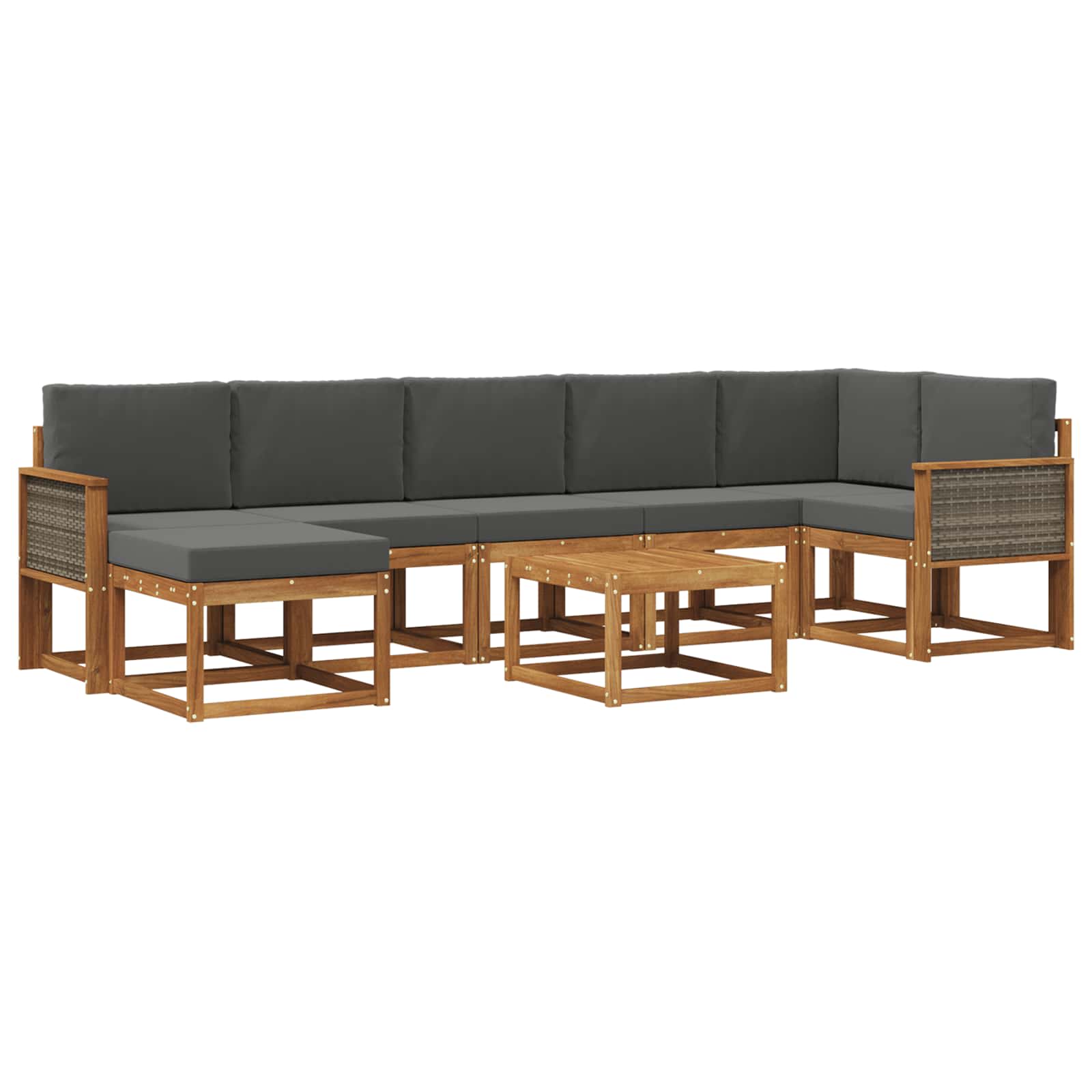 Set vanjskih sofa 8 pcs Prirodna i antracit Poliester