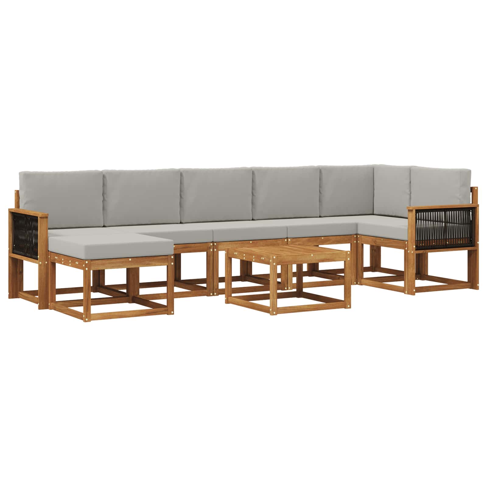 Set vanjskih sofa 8 pcs Prirodna i svjetlosiva Poliester