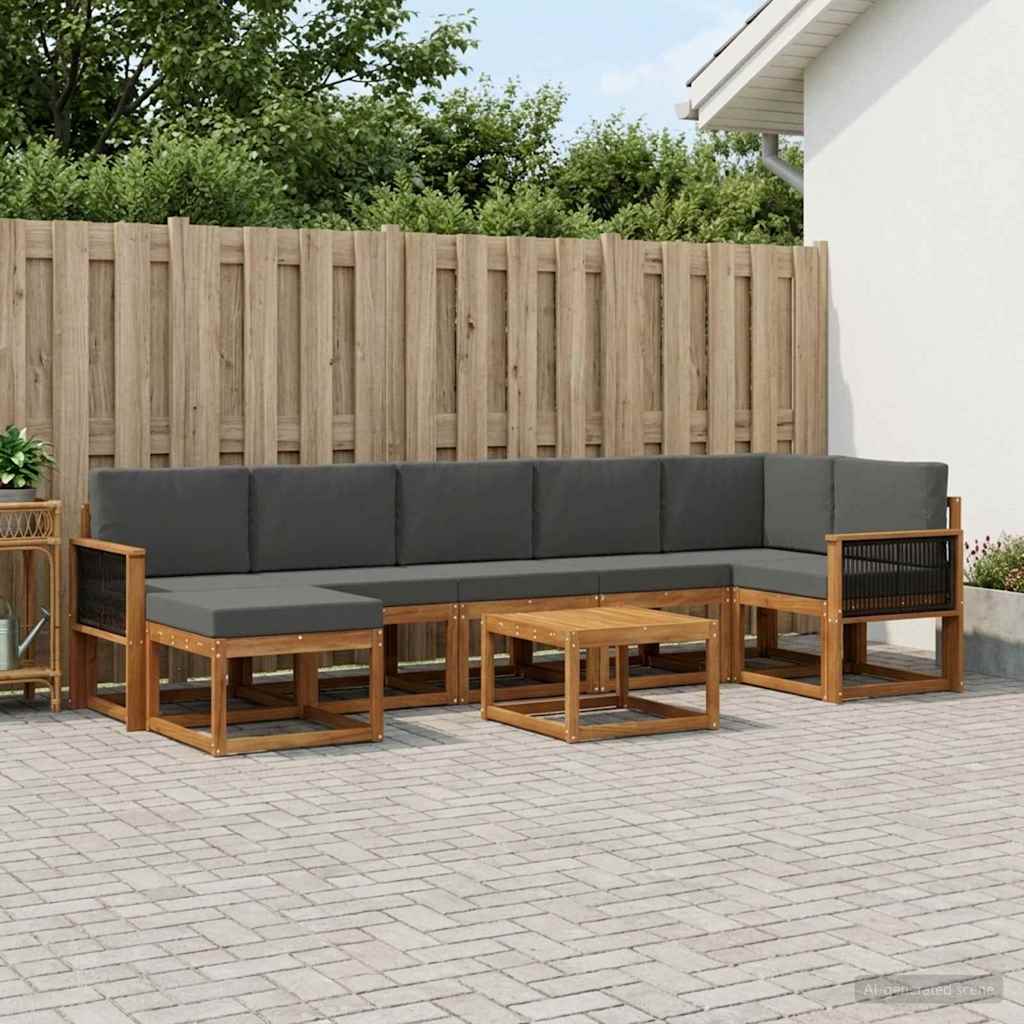 Set vanjskih sofa 8 pcs Prirodna i antracit Poliester