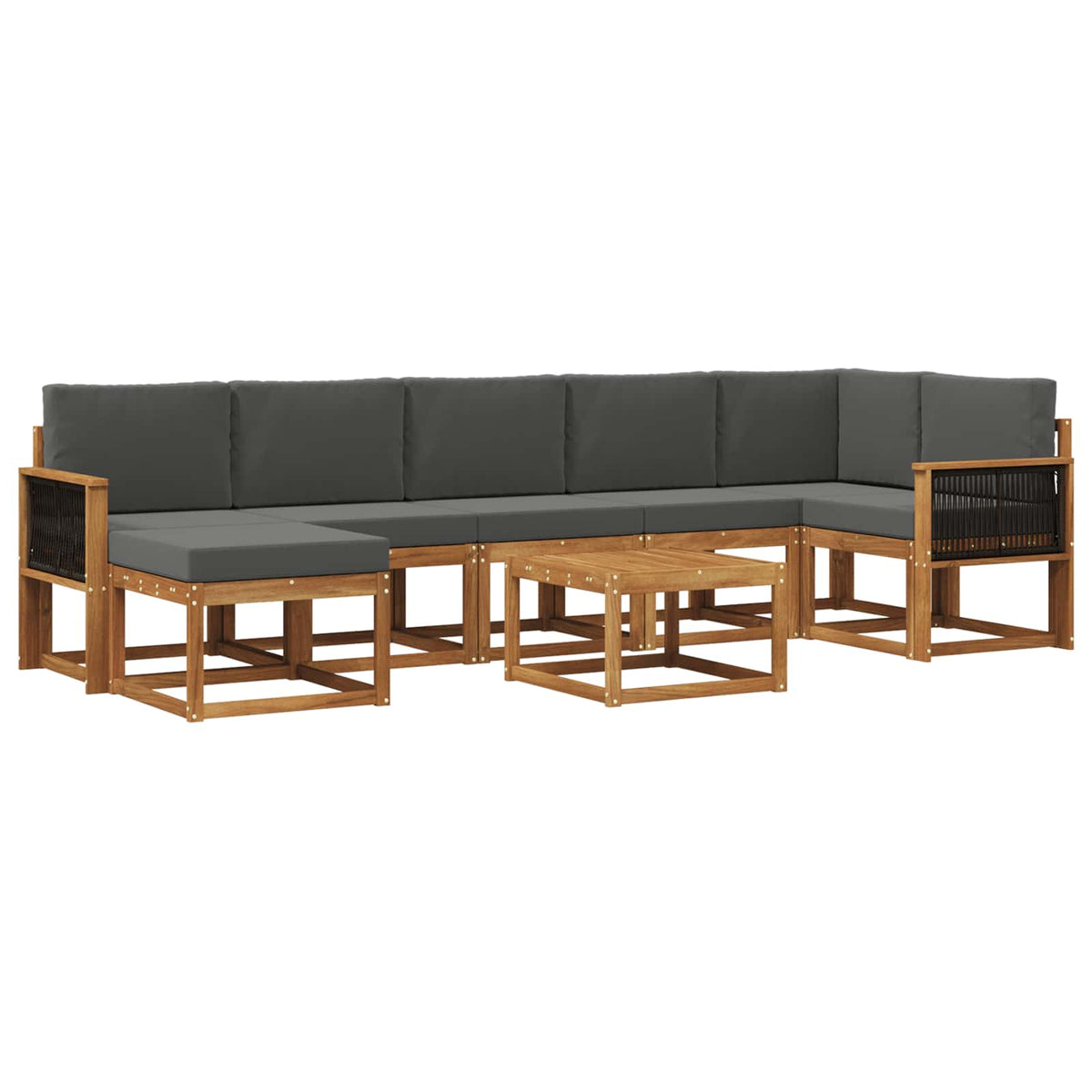 Set vanjskih sofa 8 pcs Prirodna i antracit Poliester