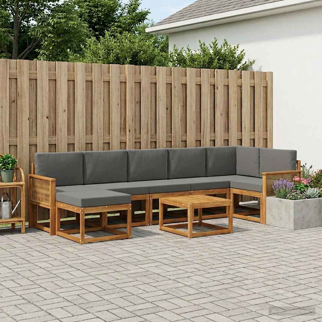 Set vanjskih sofa 8 pcs Prirodna i antracit Poliester